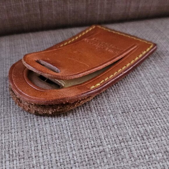 Louis Vuitton Name Tag Tan Genuine Leather Luggage Tag Made in France - Picture 3 of 10